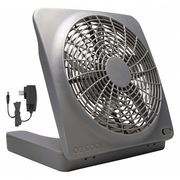 Treva/O2Cool 10" Compact Fan, 2 Speeds, Gray, Plug-in with the AC adapter FD10101A