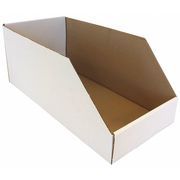 Packaging Of America Corrugated Shelf Bin, White, Cardboard, 24 in L x 11 in W x 10 in H MAR 11-24