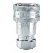 Parker Hydraulic Quick Connect Hose Coupling, Steel Body, Sleeve Lock, 1/4"-18 Thread Size, 60 Series H2-62