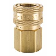 Parker Hydraulic Quick Connect Hose Coupling, Brass Body, Sleeve Lock, 3/8"-18 Thread Size, ST Series BST-3