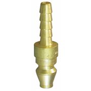 Hansen Coupler Plug, Hose Barb, 1/4, Brass A8