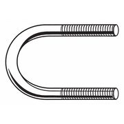 ZORO SELECT Round U-Bolt, 1/4"-20, 1 1/8 in Wd, 3 1/8 in Ht, Plain Stainless Steel U17567.025.0076