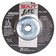 United Abrasives/Sait Depressed Center Cut-Off Wheel, Type 27, 4-1/2" Dia, .045" Thick, 5/8"-11 Arbor Hole Size 23320