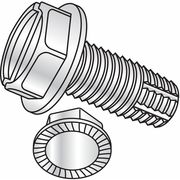 Zoro Select Thread Cutting Screw, 5/16" x 1 in, Zinc Plated Steel Hex Head Slotted Drive, 100 PK 3116FSWS