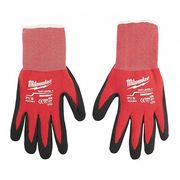 Milwaukee Tool Gloves, Work, Nitrile Dipped, Red, Medium 48-22-8901