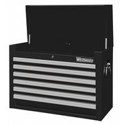 Westward WESTWARD Top Chest, 6-Drawers, Powder Coated Black, 26" W x 16.5" D x 18.5" H 32H834