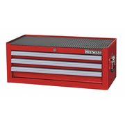 Westward WESTWARD Intermediate Chest, 3-Drawers, Powder Coated Red, 26.5" W x 17" D x 10.5" H 32H848