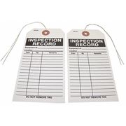 Badger Tag & Label Tag, Inspection Record, 2 7/8 in W x 5 3/4 in H, Paper, Black/White, Indoor Only, Pack of 25 116