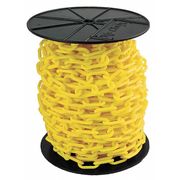 Zoro Select Plastic Chain, Yellow, Outdoor or Indoor, 1 1/2 in x 200 ft, Polyethylene 30102
