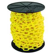 Zoro Select Plastic Chain, Yellow, Outdoor or Indoor, 2 in x 125 ft, Polyethylene 50102