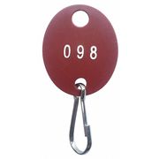 Zoro Select Key Tag Numbered 1 to 40, Red, 40 PK 33J886