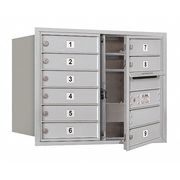 Salsbury Industries Horizontal Mailbox, Aluminum, Powder Coated, 9 Doors, Recessed, USPS 3706D-09AFU