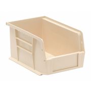 Quantum Storage Systems 50 lb Hang & Stack Storage Bin, Polypropylene, 6 in W, 5 in H, Ivory, 9 1/4 in L QUS221IV
