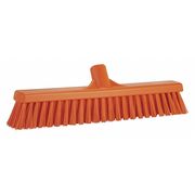 Vikan 16 in Sweep Face Combo Floor Broom Head, Soft/Stiff Combination, Synthetic, Orange 31747
