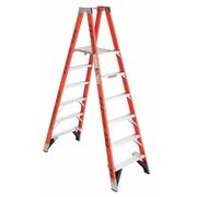 Werner 8 ft Fiberglass Twin Platform Stepladder, 300 lb Capacity PT7406