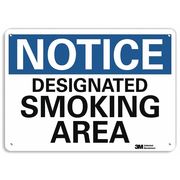 Lyle Smoking Area Sign, 7" H, 10" W, Vertical Rectangle, English, U5-1118-RA_10X7 U5-1118-RA_10X7