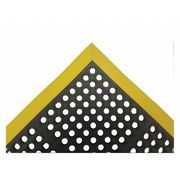 Notrax Black with Yellow Border Drainage Holes Drainage Mat 3 ft. 4" W x 5 ft. 4" L, 7/8" 34L281