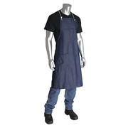 West Chester Protective Gear Bib Apron, 48inLx36inW, Blue, 8 mil, PK12 UPB-48