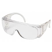 Pyramex Solo Safety Glasses, OTG, Anti-Scratch, Universal, Clear Frame, Clear Lens S510S