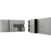 Flow Wall Garage Cabinet System, Nylon, Silver FCS-24012-24S-6S3