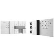 Flow Wall Garage Cabinet System, Nylon, White FCS-24012-24W-6W3