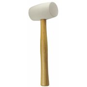 Kraft Tool 32 oz. Rubber Mallet, Non-Marring, 2 1/1 in Face Dia., 13 3/4 in L Wood Handle FC551