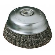 United Abrasives/Sait SAIT 09551 Crimped Wire Large Cup Brushes (Carbon Steel), 4" Dia x .020" Wire Size x 5/8-11" Arbor, 1-Pack 09551
