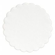 Hoffmaster Budgetboard Coaster, 4" Diameter, White Scalloped Edge PK1000 876082