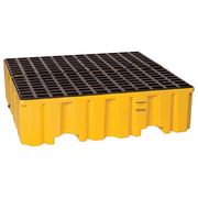 Eagle Mfg Drum Spill Containment Pallet, 132 gal Spill Capacity, 4 Drum, 8000 lb., Polyethylene 1640