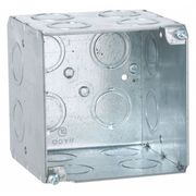 Bell Outdoor Electrical Box, 45 cu in, Square Box, 2 Gangs, Steel, Square 256