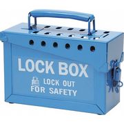Brady Group Lockout Box, Heavy Duty Steel, Blue 45190