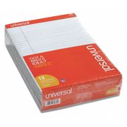 Universal 8-1/2 x 11-3/4" Blue Legal Perforated Ruled Writing Pad, 50 Pg, Pk12 UNV35880