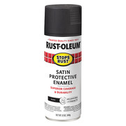 Rust-Oleum Spray Paint, Black, Satin, 12 oz 7777830