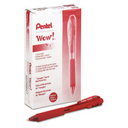 Pentel Retractable Pen, Medium 1.0 mm, Red PK12 PENBK440B