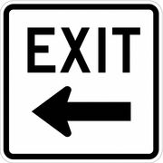 Lyle Exit Sign, English, 18" W, 18" H, Aluminum, White T1-1024-EG_18x18