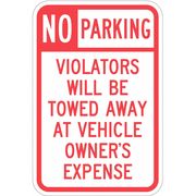 Lyle Tow Zone No Parking Sign, 18" x 12, T1-1061-HI_12x18 T1-1061-HI_12x18