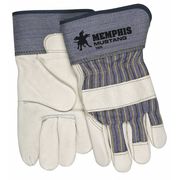 Mcr Safety Leather Palm Gloves, Cowhide, White, S, PR 1935S