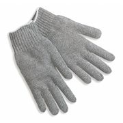 Mcr Safety String Knit Gloves, Cotton Polyester Blend Material, Knit Wrist Cuff, Gray, L 9507LM