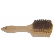 Schaefer Brush 2 1/4 in W Scratch Brush, Stiff, 6 in L Handle, 3 in L Brush, Brass, Wood, 8 in L Overall 27668GS