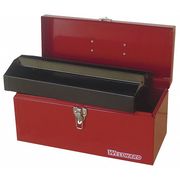 Westward WESTWARD Tool Box, Steel, Red, 16 in W x 7 in D x 7-1/2 in H 36Y011