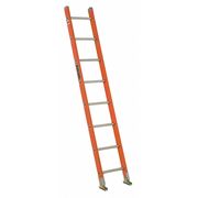 Louisville 8 ft. Straight Ladder, Fiberglass, 8 Steps, Orange Finish, 300 lb Load Capacity FE3108