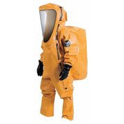 Ansell Encapsulated Suit, M, Orange, Zipper 66-805