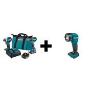 Makita 18V LXT BL Drill, 1/2" Impact Wrench Kit XT281S + DML815