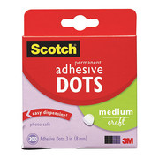 Scotch Adhesive Dots, 0.30"W x 0.30"L, 300 Count 010300M