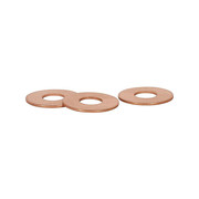 Zoro Select Sealing Washer, Copper, Plain Finish, 25 PK 5ZLU5