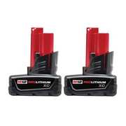 Milwaukee Tool 2-Pack, M12 REDLITHIUM XC Battery, 12V, 3.0Ah, Extended Capacity (XC), Lithium-Ion 48-11-2412