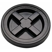 Zoro Select Plastic Pail Lid, Dia 12-3/8 In, Black GA5BL