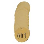 Zoro Select Tag, Brass, Yellow, 1-1/2" Hx1-1/2" W, PK25 40023