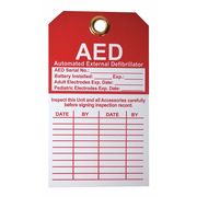 Zoro Select AED Inspection Tag, 5x4 38N693
