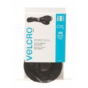 Velcro Brand 1/2" W x 8" L Hook-and-Loop Black One-Wrap Thin Strap, 100 pk. 95172